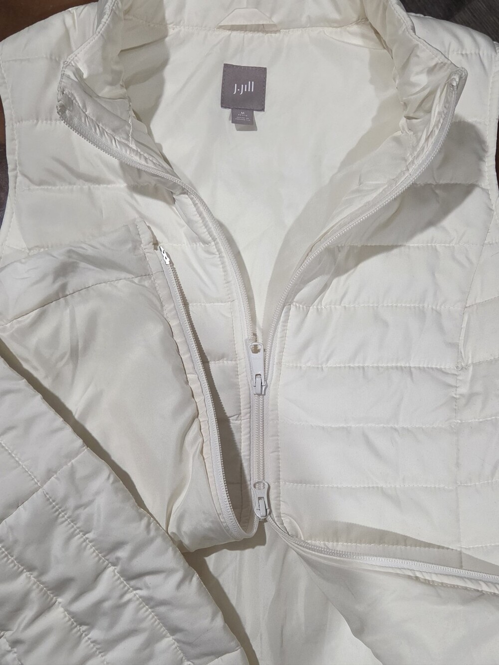 J. Jill Women’s Lightweight Quilted Puffer Jacket in White